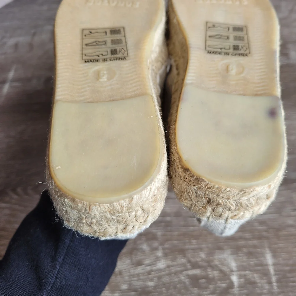 Soludos Cream Espadrilles with Red and Navy Geometric Embroidery